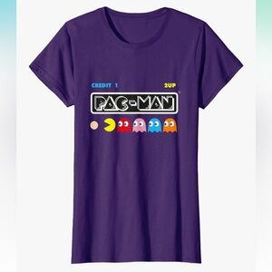 NWT Officially Licensed Pac-Man Graphic Short Sleeve Tee 100% Cotton Sz Large